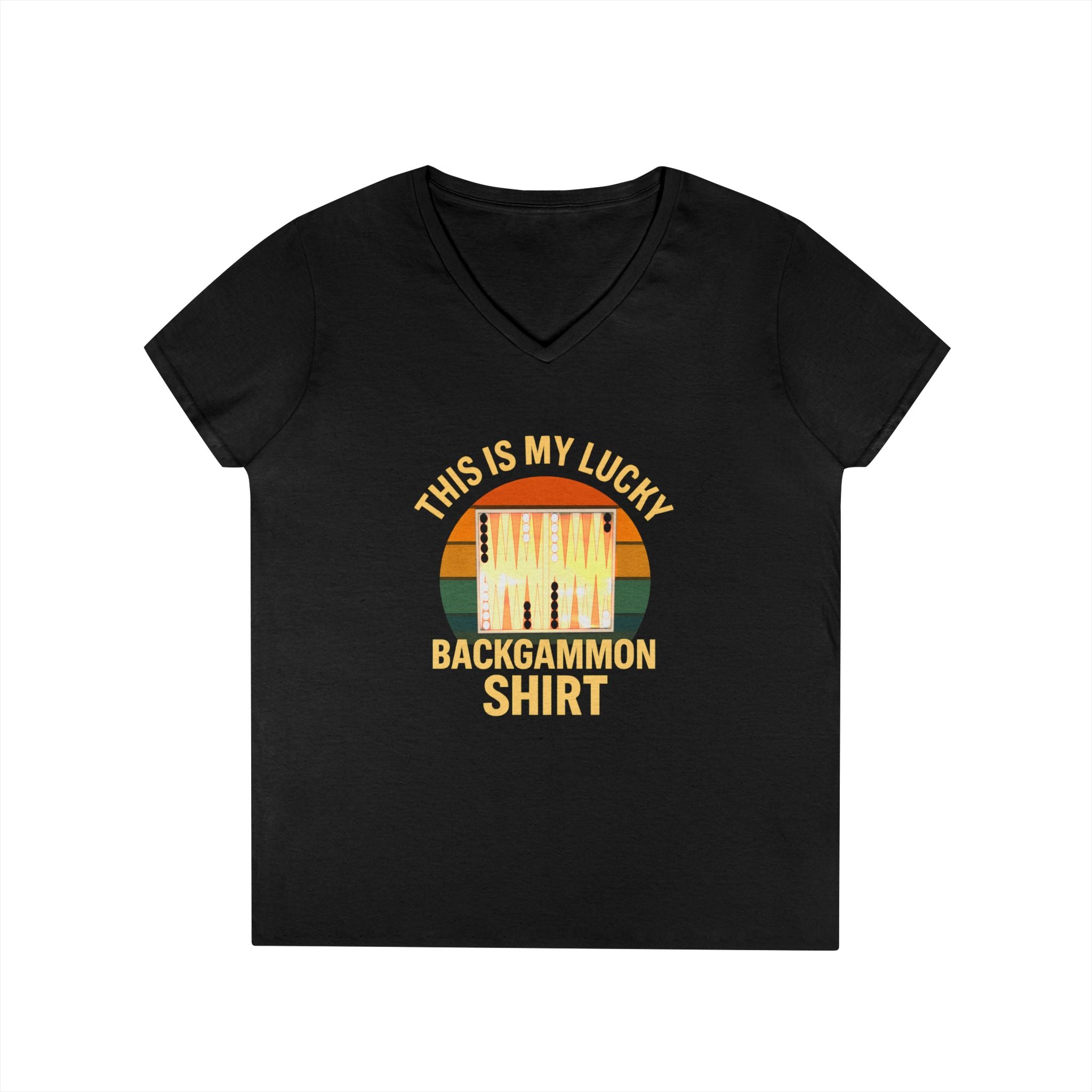 This Is My Lucky Backgammon Shirt 2 Ladies V-Neck T-shirt