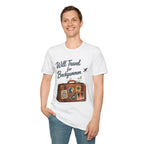 Backgammon Travel T-Shirt — "Will Travel for Backgammon" Vintage Suitcase Design