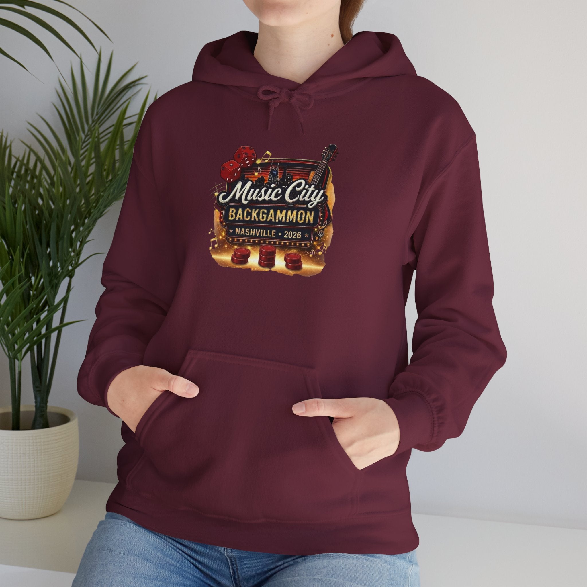 Music City Backgammon Nashville 2026 — Unisex Heavy Blend™ Hooded Sweatshirt
