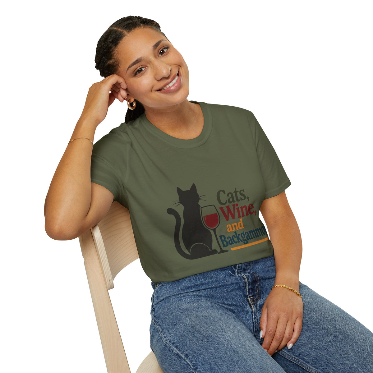 cats wine and backgammon 2 T-Shirt