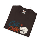 Cats, Coffee & Backgammon 2 T-Shirt — Retro Cat Lover Tee