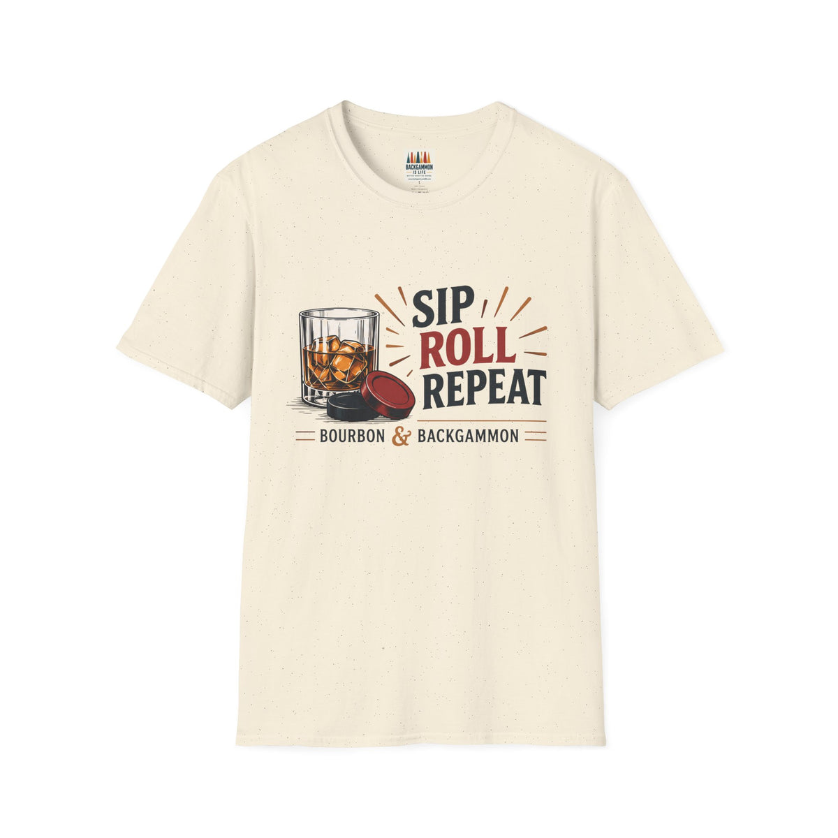 Sip Roll Repeat T-Shirt — Bourbon & Backgammon Tee