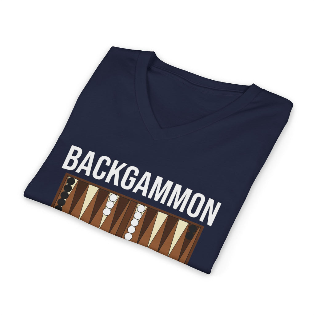Backgammon University V-Neck Tee — Backgammon Board Graphic Shirt
