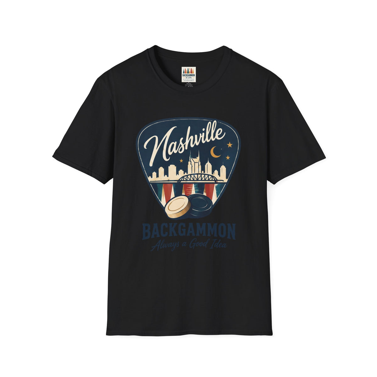 Nashville and Backgammon 2 T-Shirt — "Always a Good Idea" Vintage City Game Tee