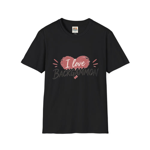 Backgammon Heart T-Shirt — "I Love Backgammon" Casual Tee
