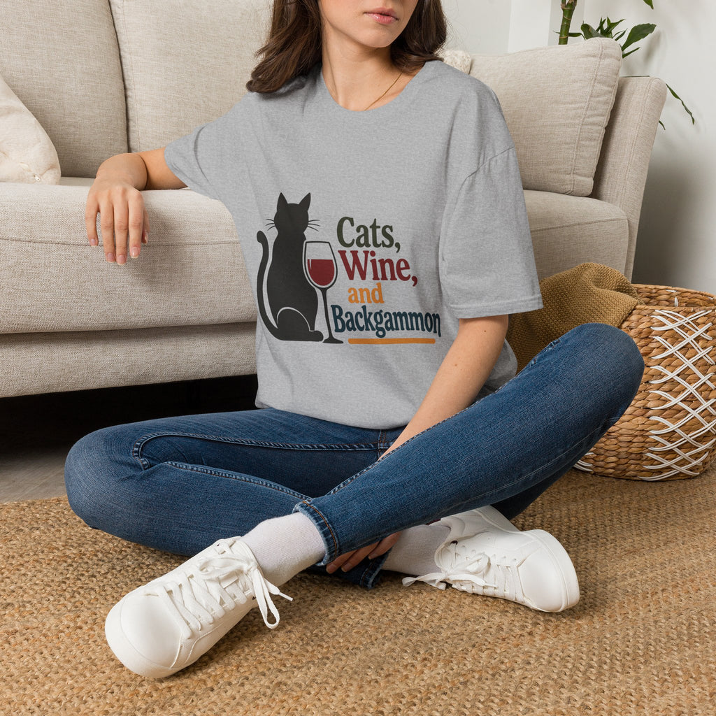 cats wine and backgammon 2 T-Shirt