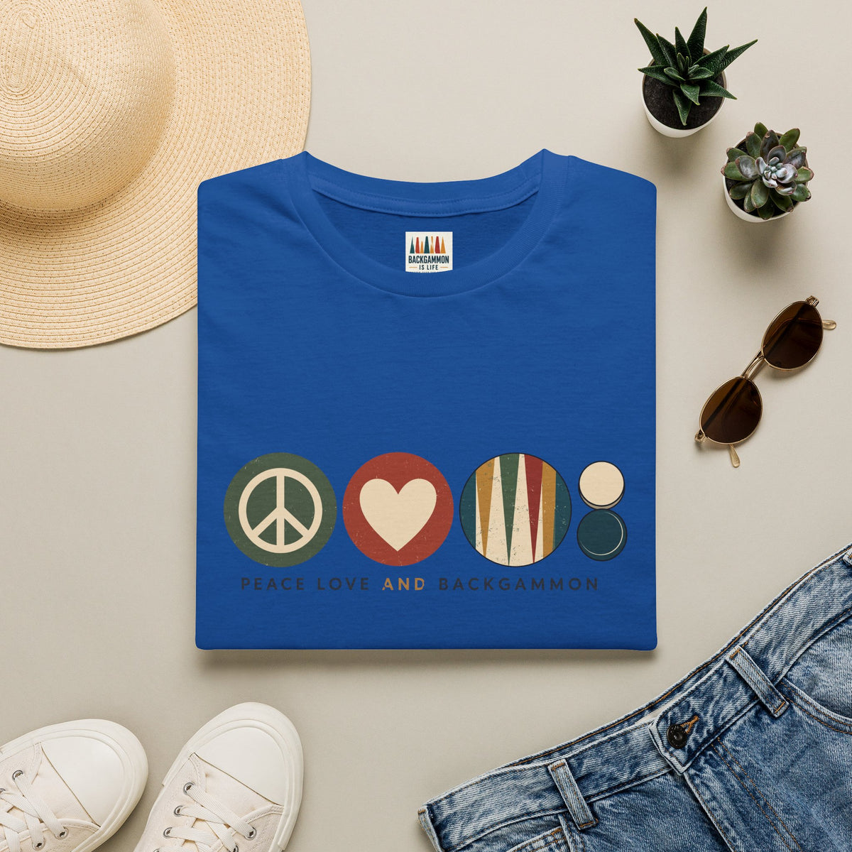 Peace Love and Backgammon 2 T-Shirt