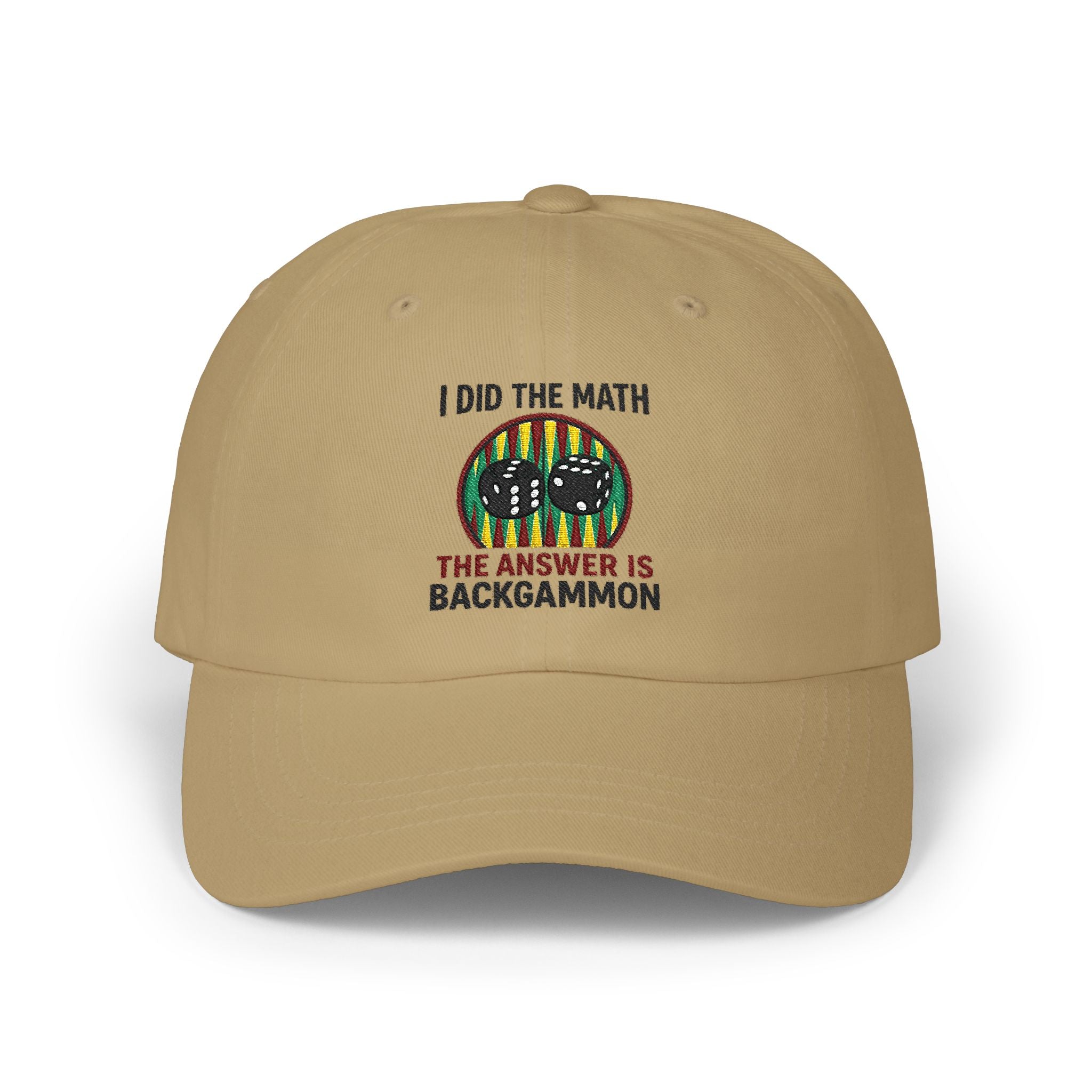 "I Did The Math, The Answer Is Backgammon" Embroidered Baseball Hat