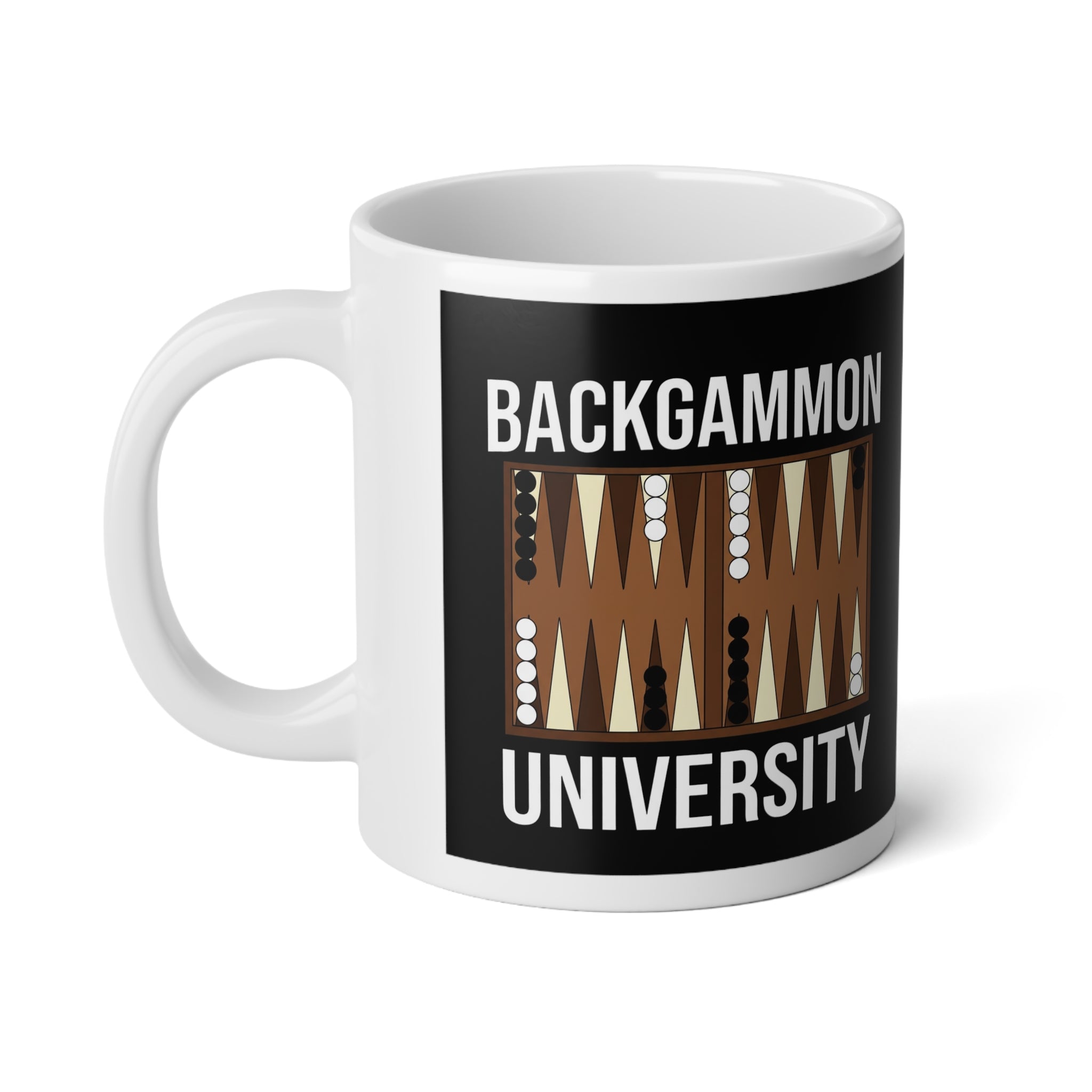Backgammon University 20oz Jumbo Mug — Large Coffee Mug for Gamers & Board Game Lovers