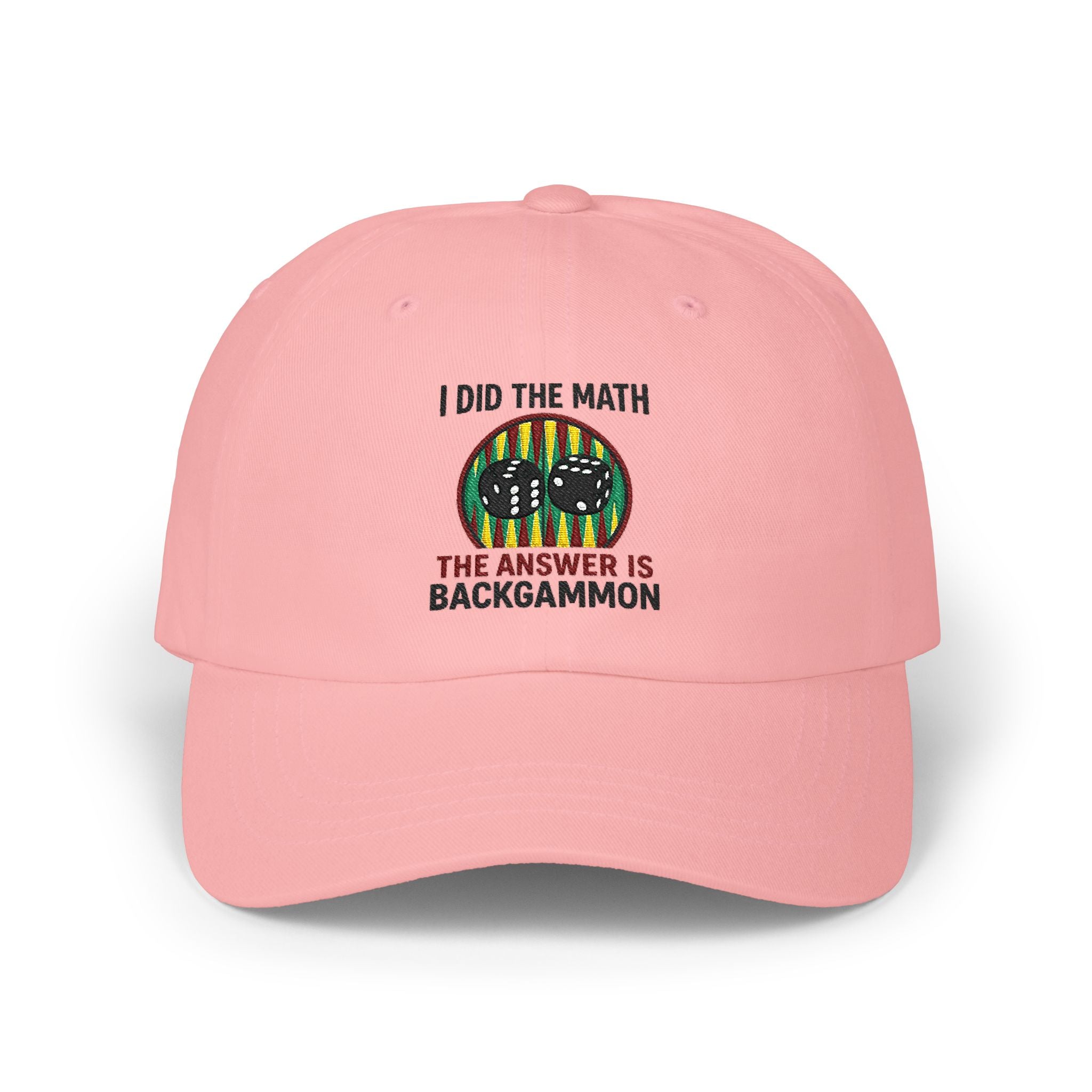 "I Did The Math, The Answer Is Backgammon" Embroidered Baseball Hat