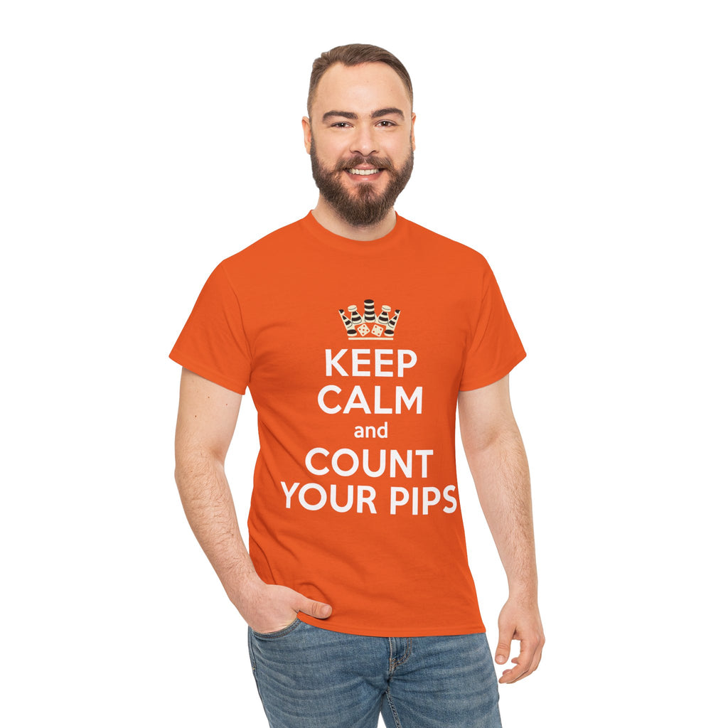 Keep Calm and Count Your Pips T-Shirt |Backgammon Inspired Tee