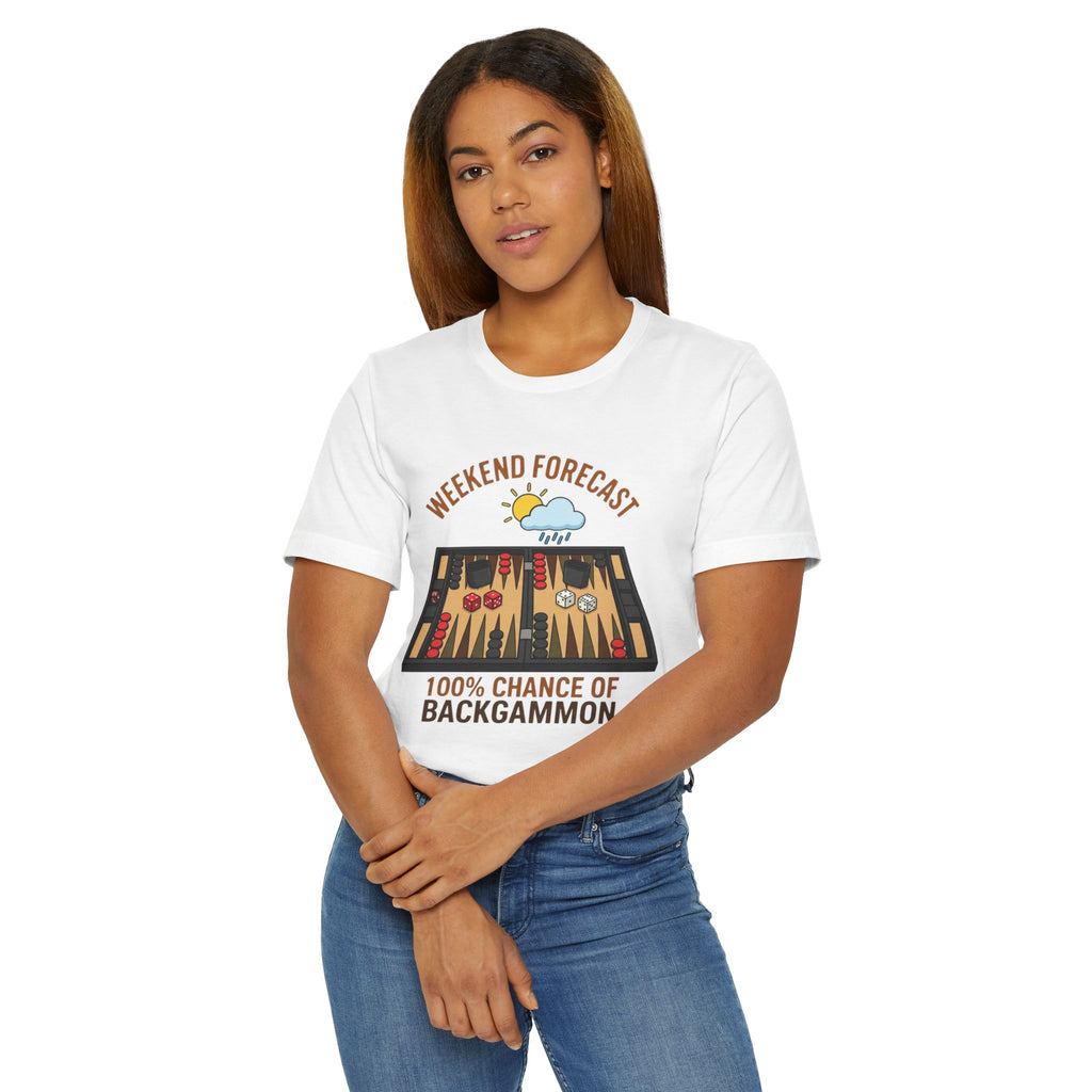Weekend Forecast: 100% Chance of Backgammon Unisex Jersey T-shirt