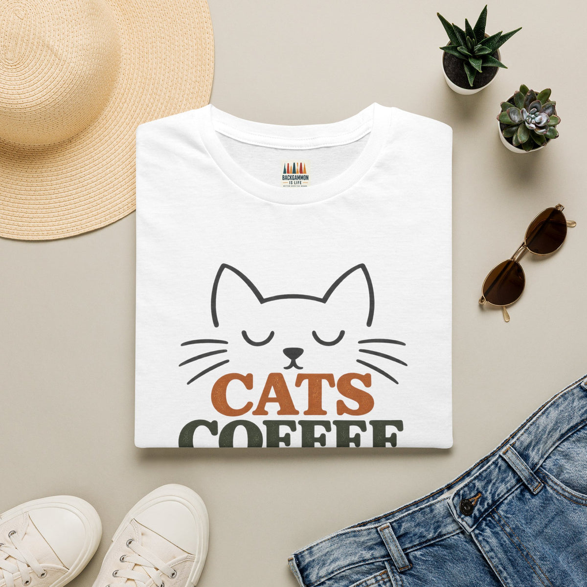 Cats, Coffee and Backgammon 1 T-Shirt