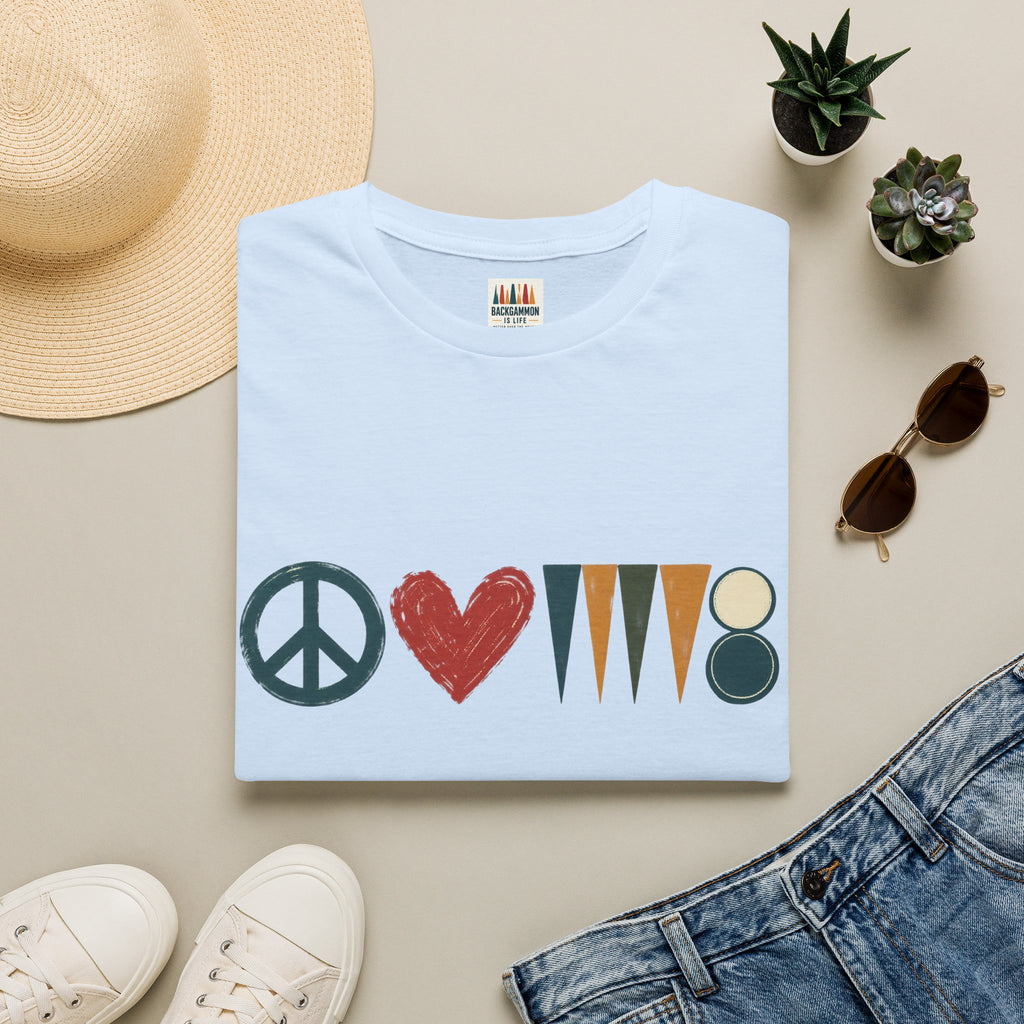peace love and backgammon 3 T-Shirt — Retro Nature Wildlife Tee