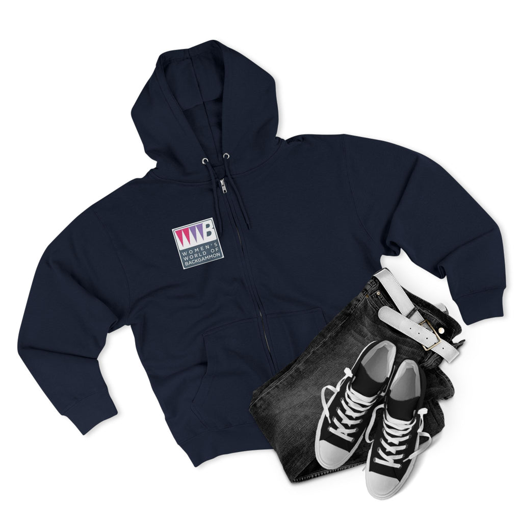 Women’s World of Backgammon Zip Hoodie — WWB Logo Zip-Up Hoodie for Players & Fans