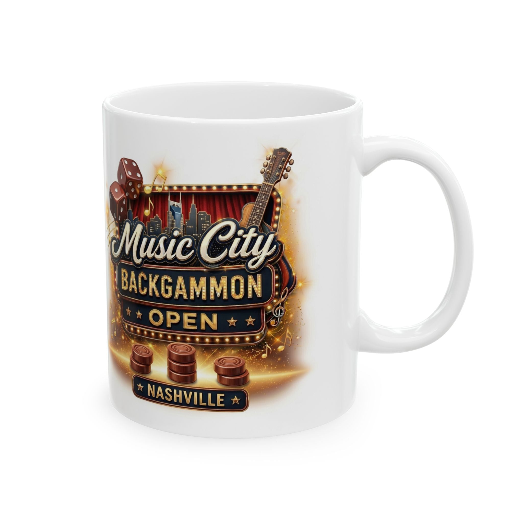Music City Nashville Backstage Pass Ceramic Mug (11oz, 15oz)