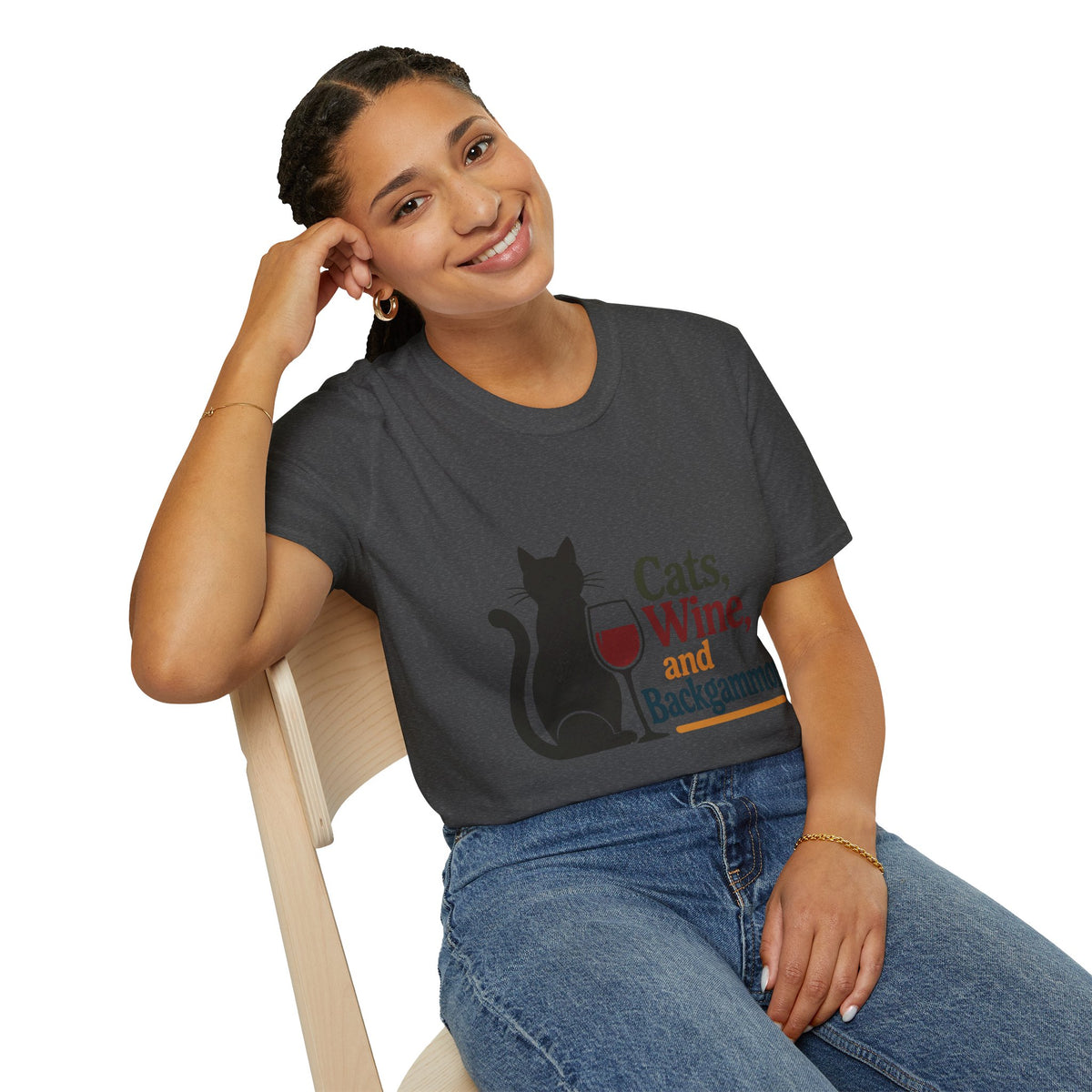 cats wine and backgammon 2 T-Shirt