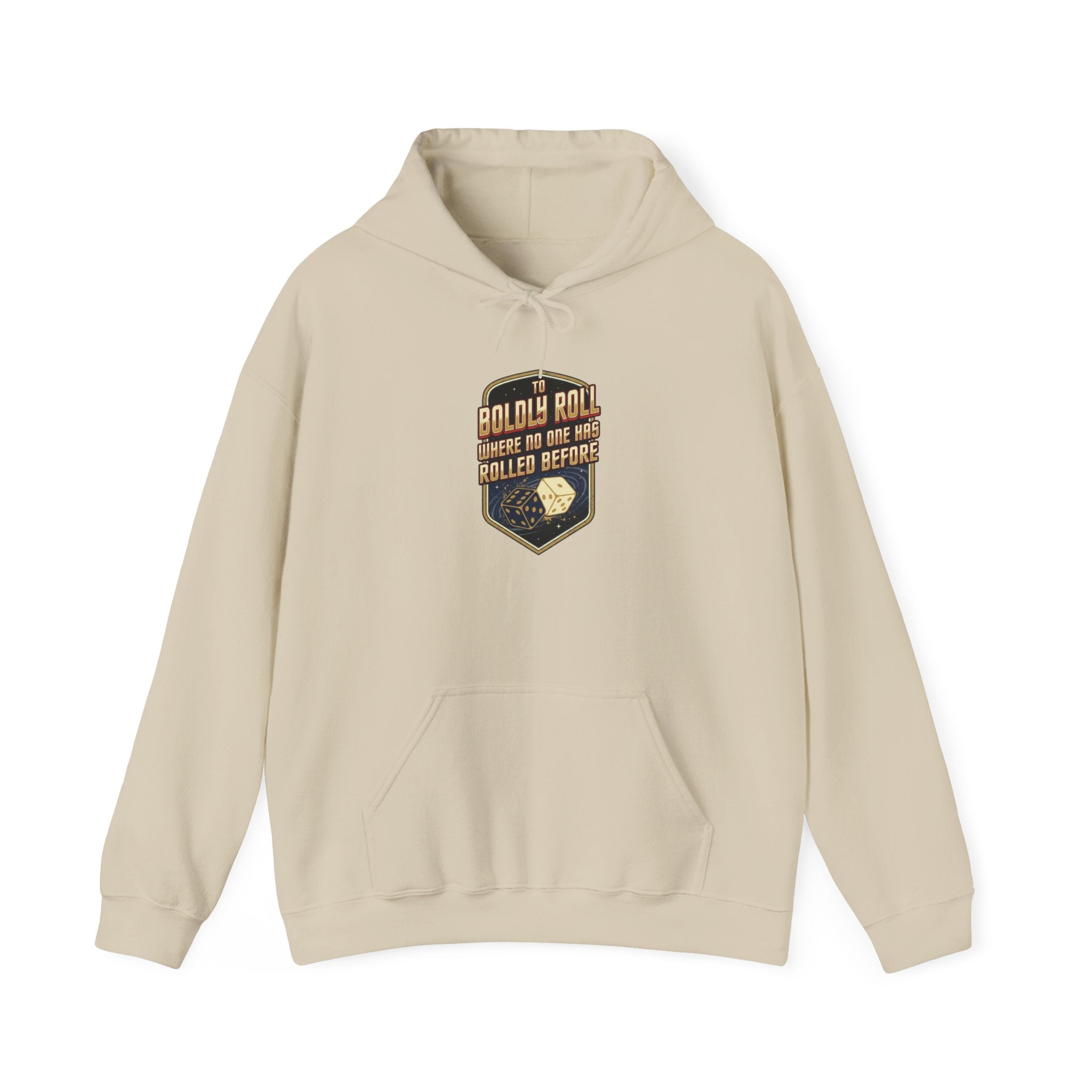 " To Boldly Roll Where No Die Has Rolled Before" Unisex Heavy Blend™ Hooded Sweatshirt