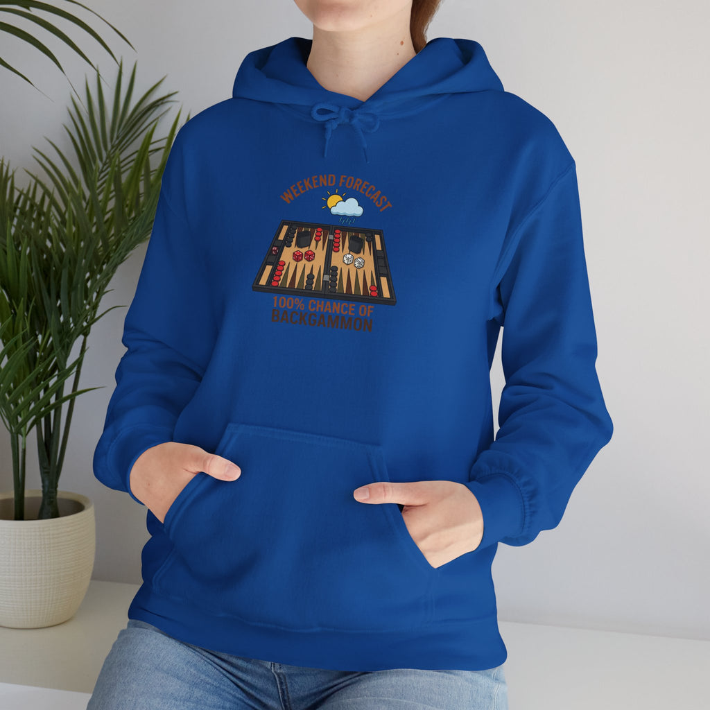Weekend Forecast: 100% Chance of Backgammon Unisex Heavy Blend™ Hooded Sweatshirt