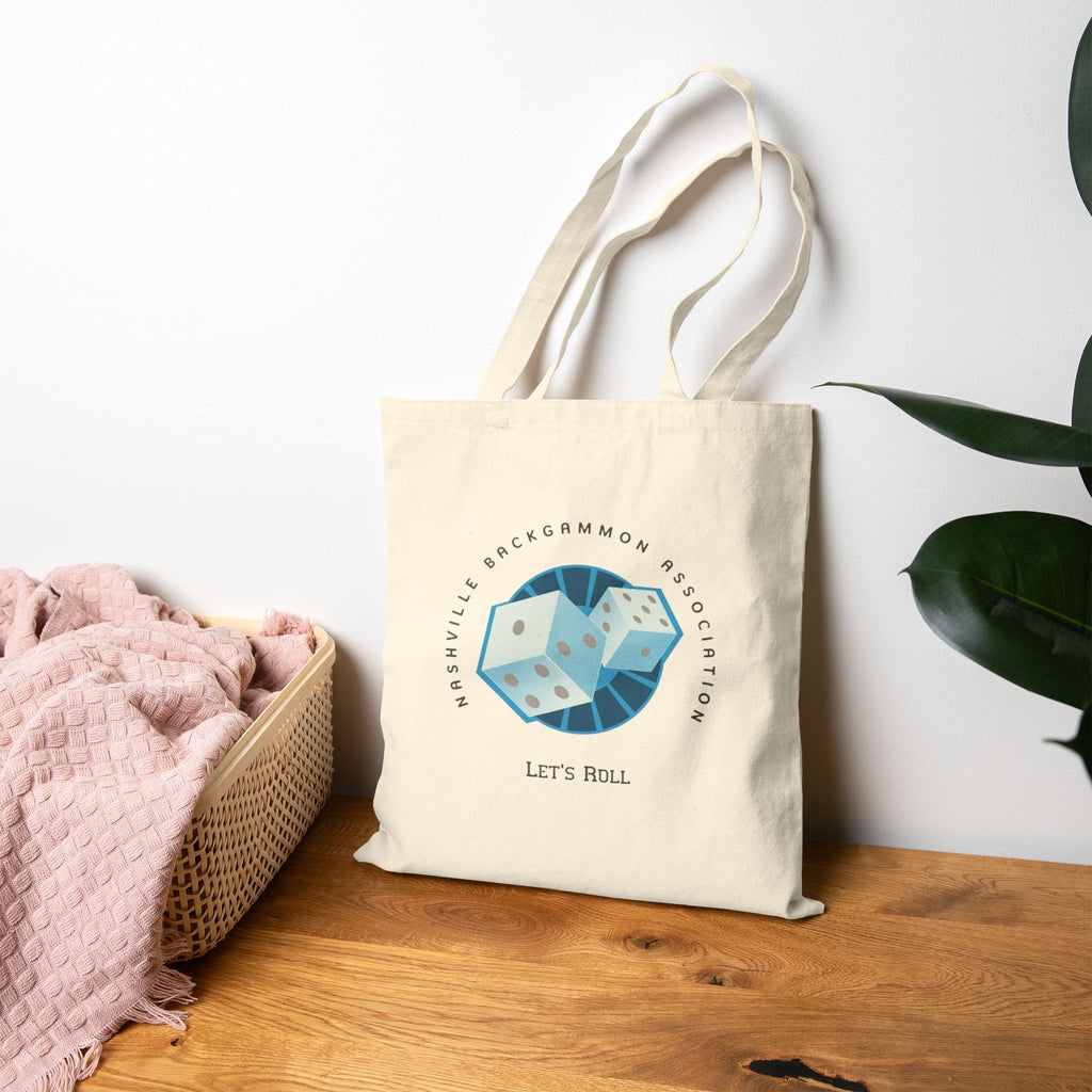 Nashville Backgammon Association Tote Bag — "Let’s Roll" Canvas Tote for Gamers & Board Game Fans