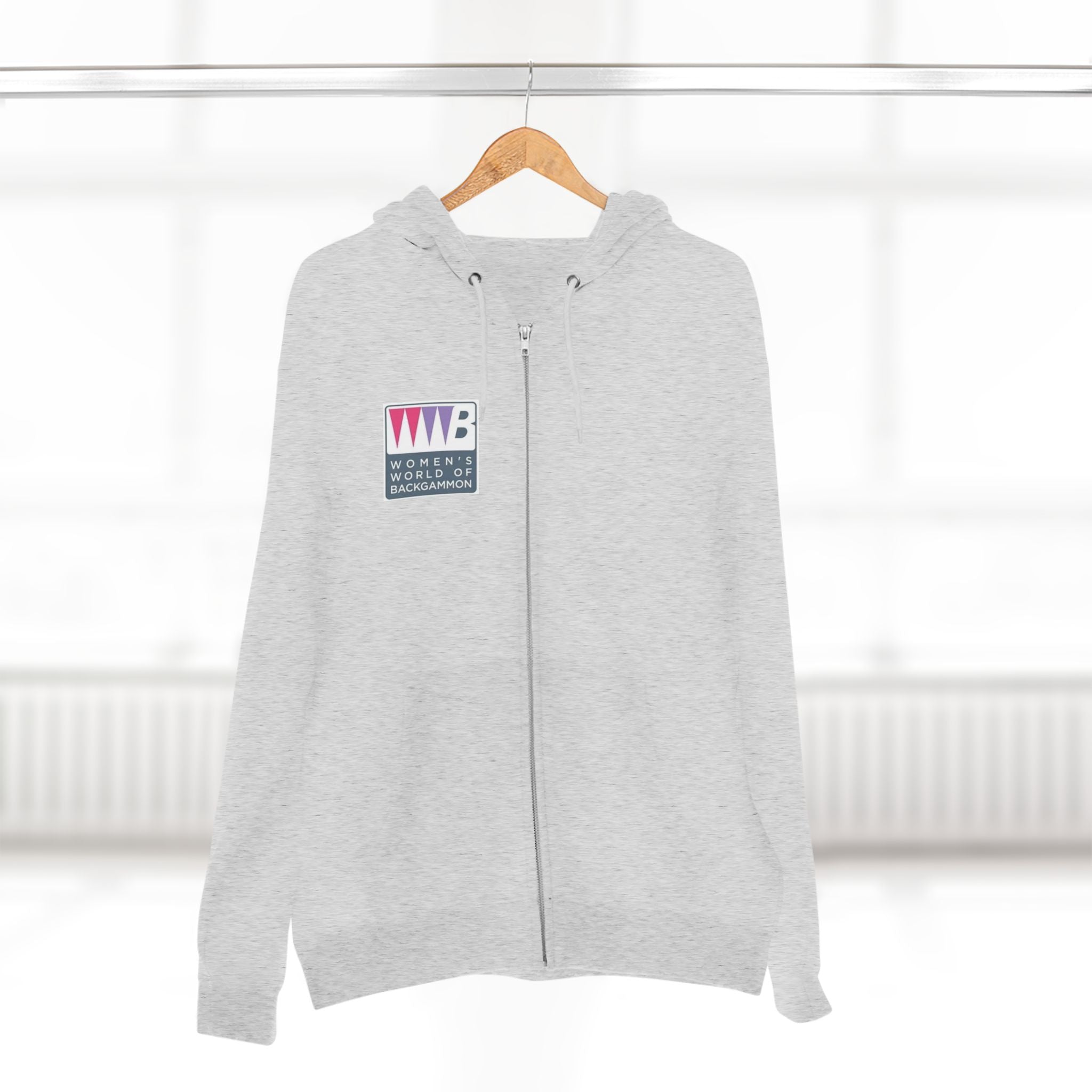 Women’s World of Backgammon Zip Hoodie — WWB Logo Zip-Up Hoodie for Players & Fans