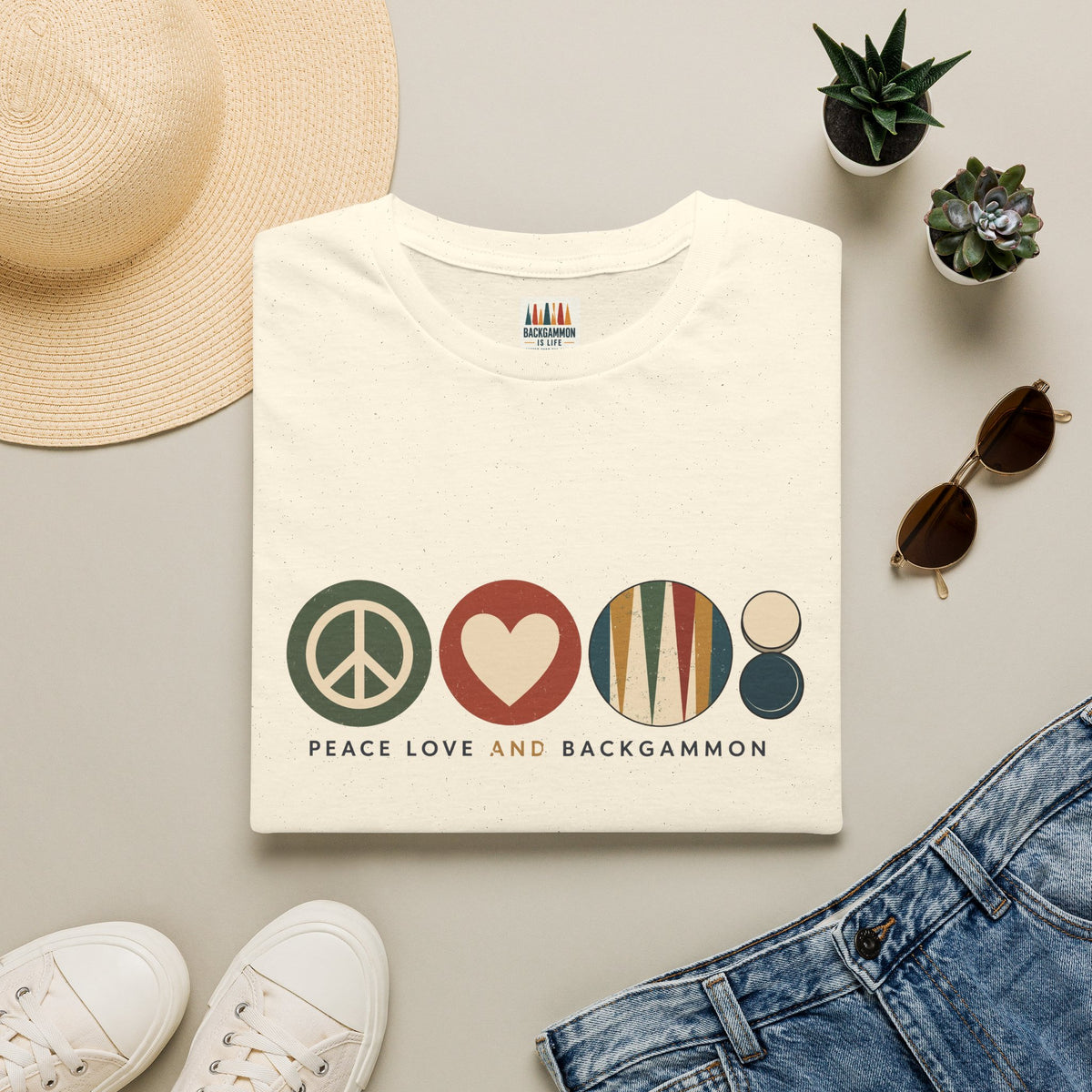 Peace Love and Backgammon 2 T-Shirt