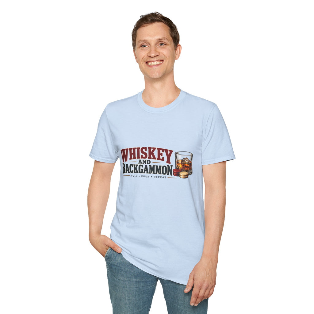 Whiskey and Backgammon T-Shirt — Vintage Bar Game Tee