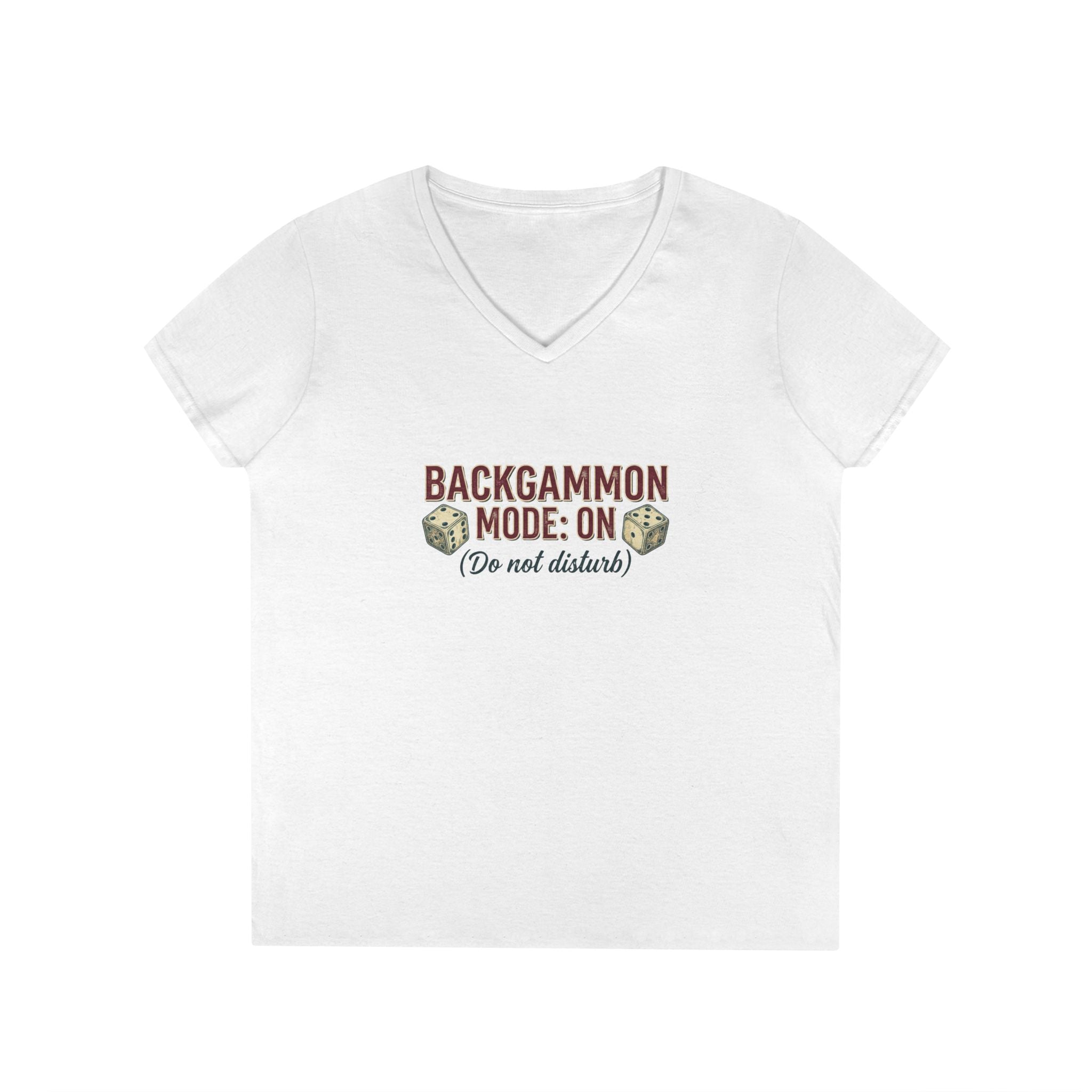 Backgammon Mode: On Do Not Disturb Ladies' V-Neck T-Shirt