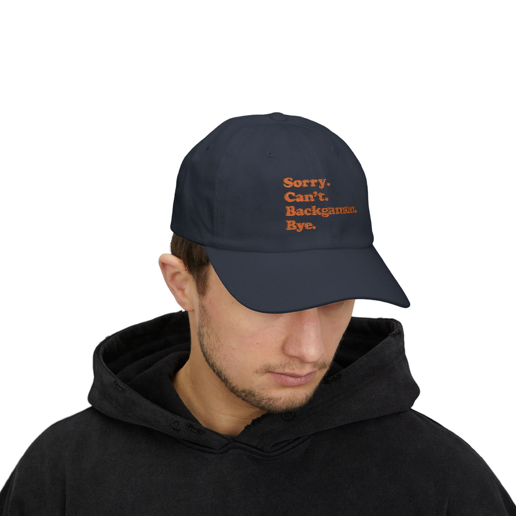 Sorry. Can't. Backgammon. Bye. Cap — Embroidered Baseball Hat