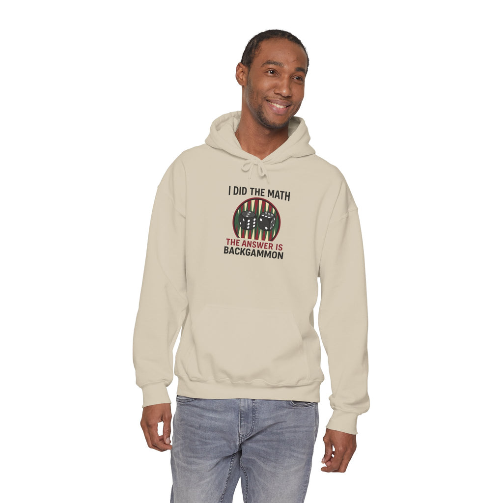 I Did The Math, The Answer Is Backgammon Unisex Heavy Blend™ Hooded Sweatshirt –  Cozy Game Night Sweatshirt