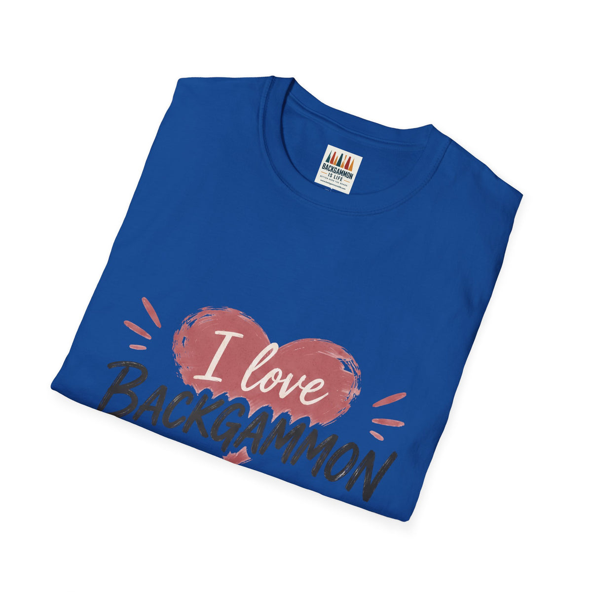 Backgammon Heart T-Shirt — "I Love Backgammon" Casual Tee