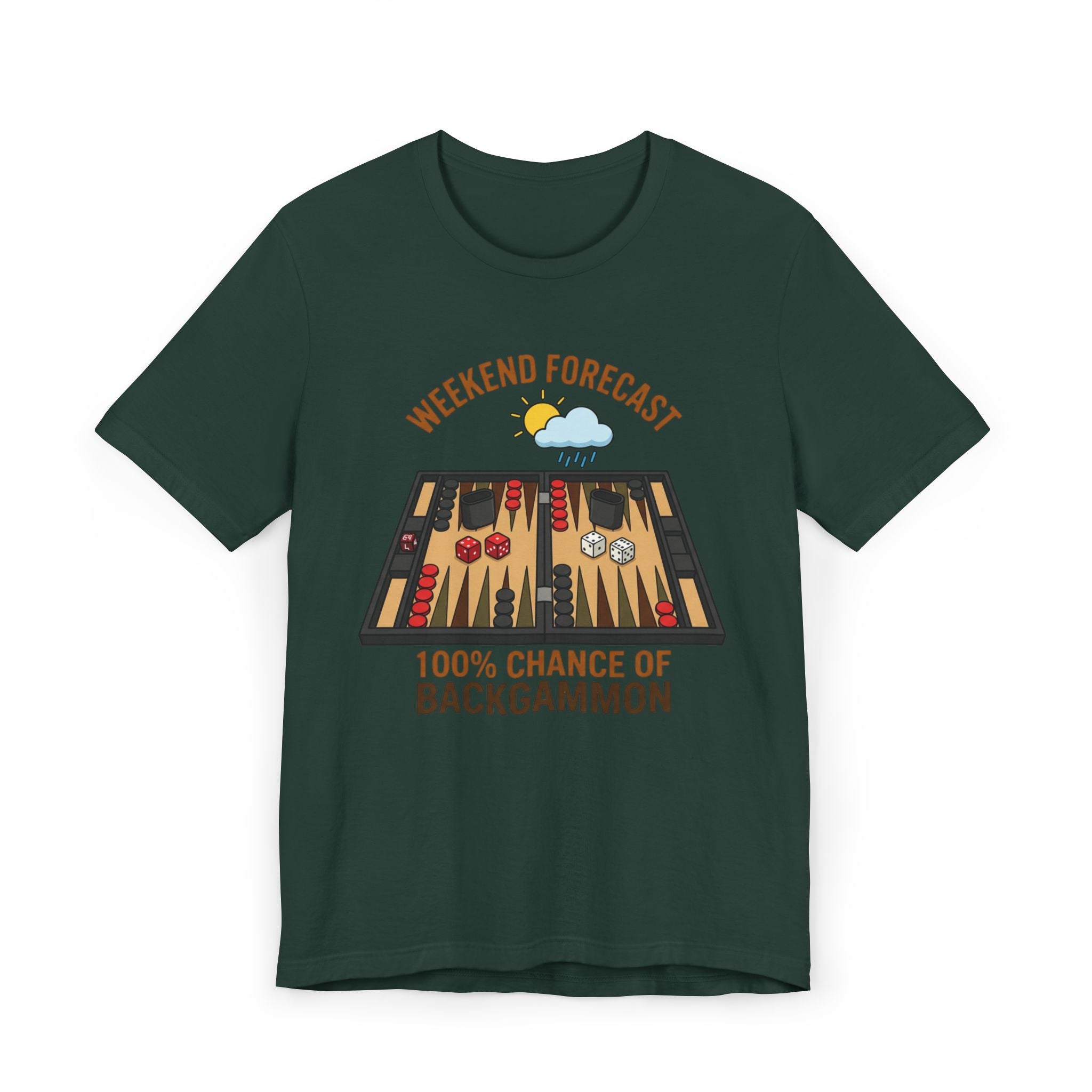 Weekend Forecast: 100% Chance of Backgammon Unisex Jersey T-shirt