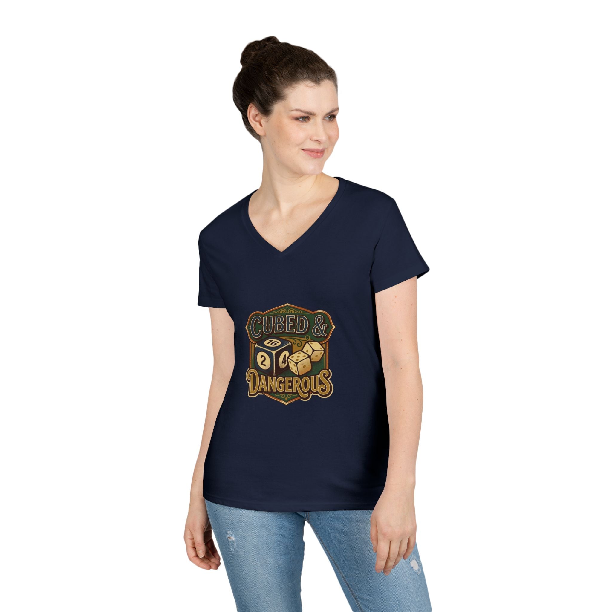 Cubed & Dangerous Ladies' V-Neck T-Shirt