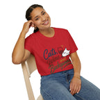 Cats, Wine & Backgammon T-Shirt — Funny Cat Lover Graphic Tee