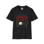 Backgammon T-Shirt — "Department of Strategy & Luck" Vintage Game Tee
