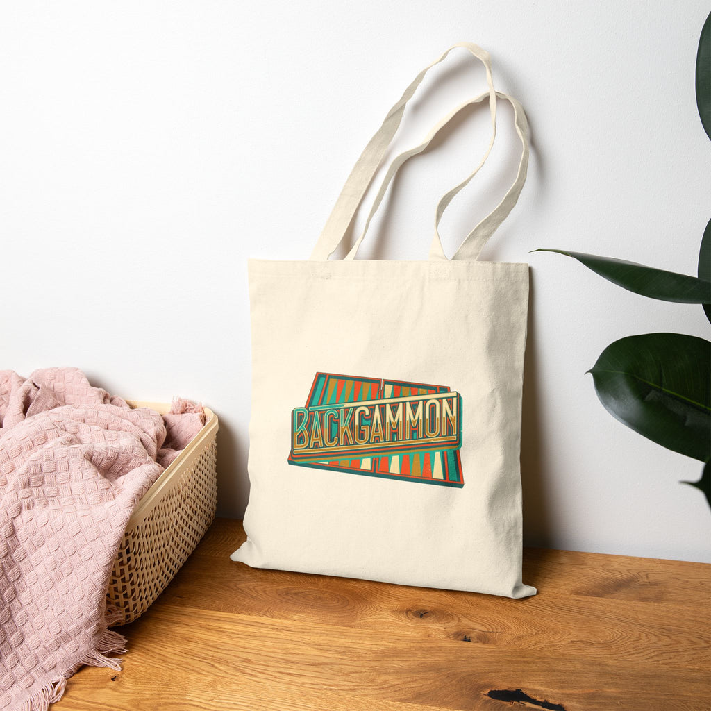 Backgammon Retro Cotton Canvas Tote Bag