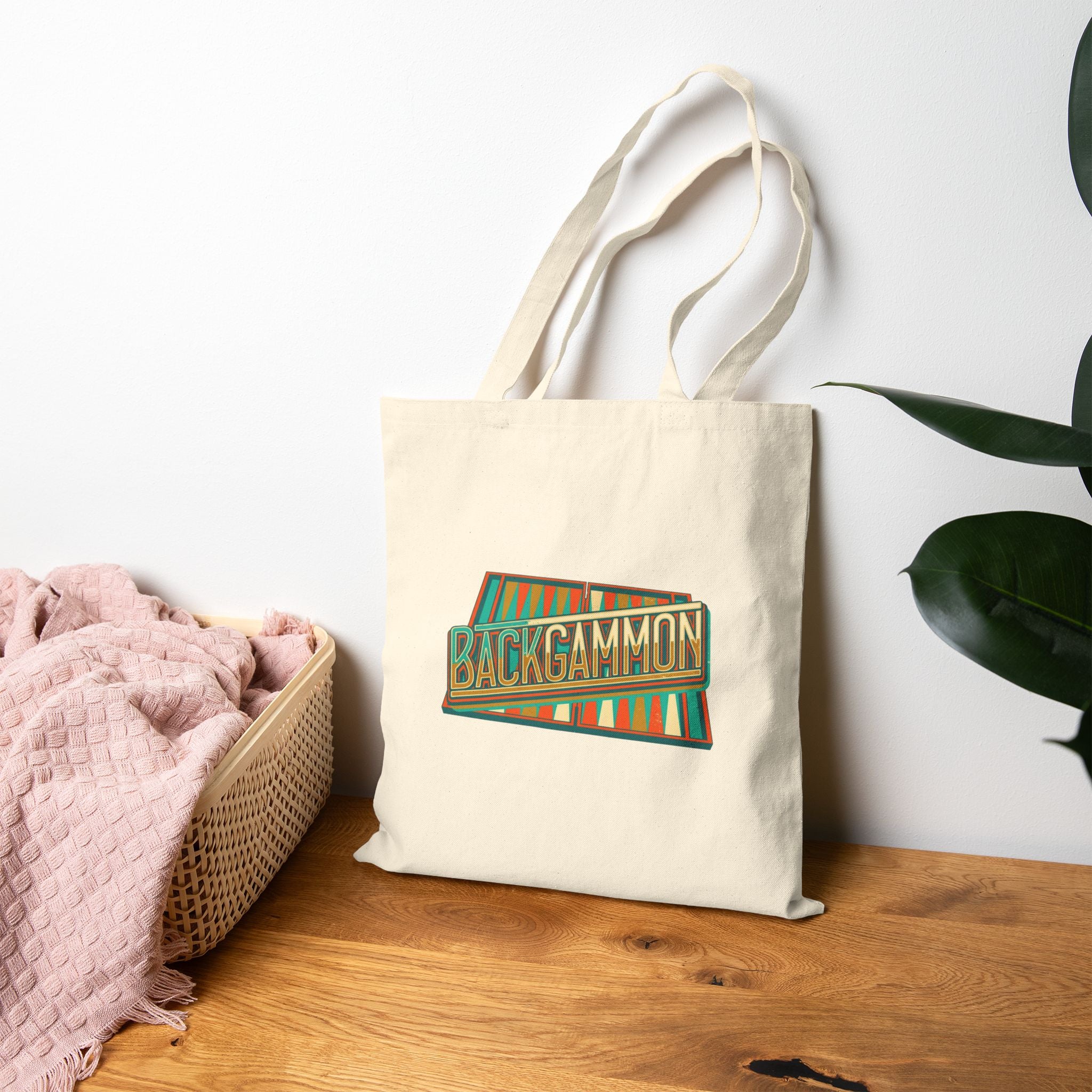 Backgammon Retro Cotton Canvas Tote Bag