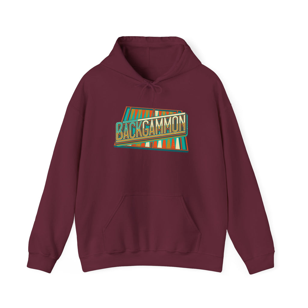 Backgammon Retro Unisex Heavy Blend™ Hooded Sweatshirt – Vintage Board Game Pullover for Players & Fans