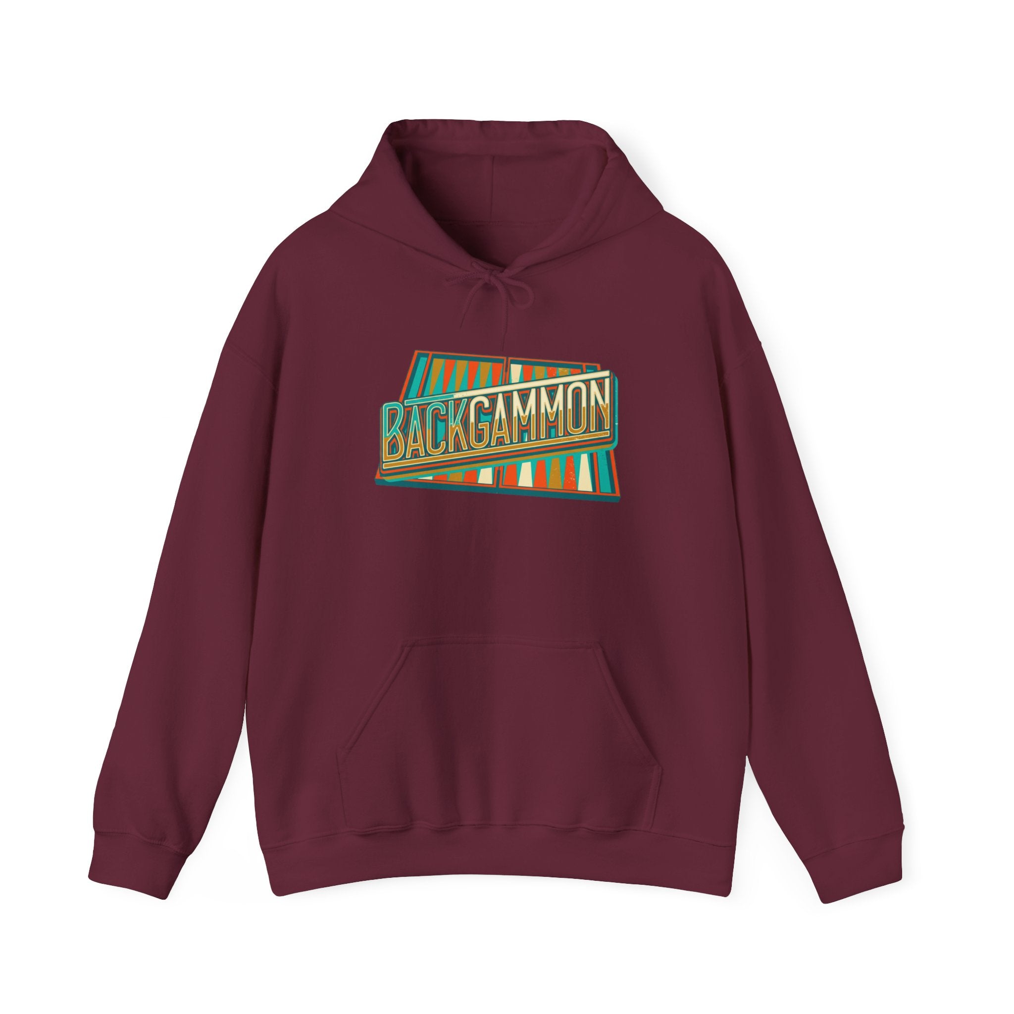 Backgammon Retro Unisex Heavy Blend™ Hooded Sweatshirt – Vintage Board Game Pullover for Players & Fans