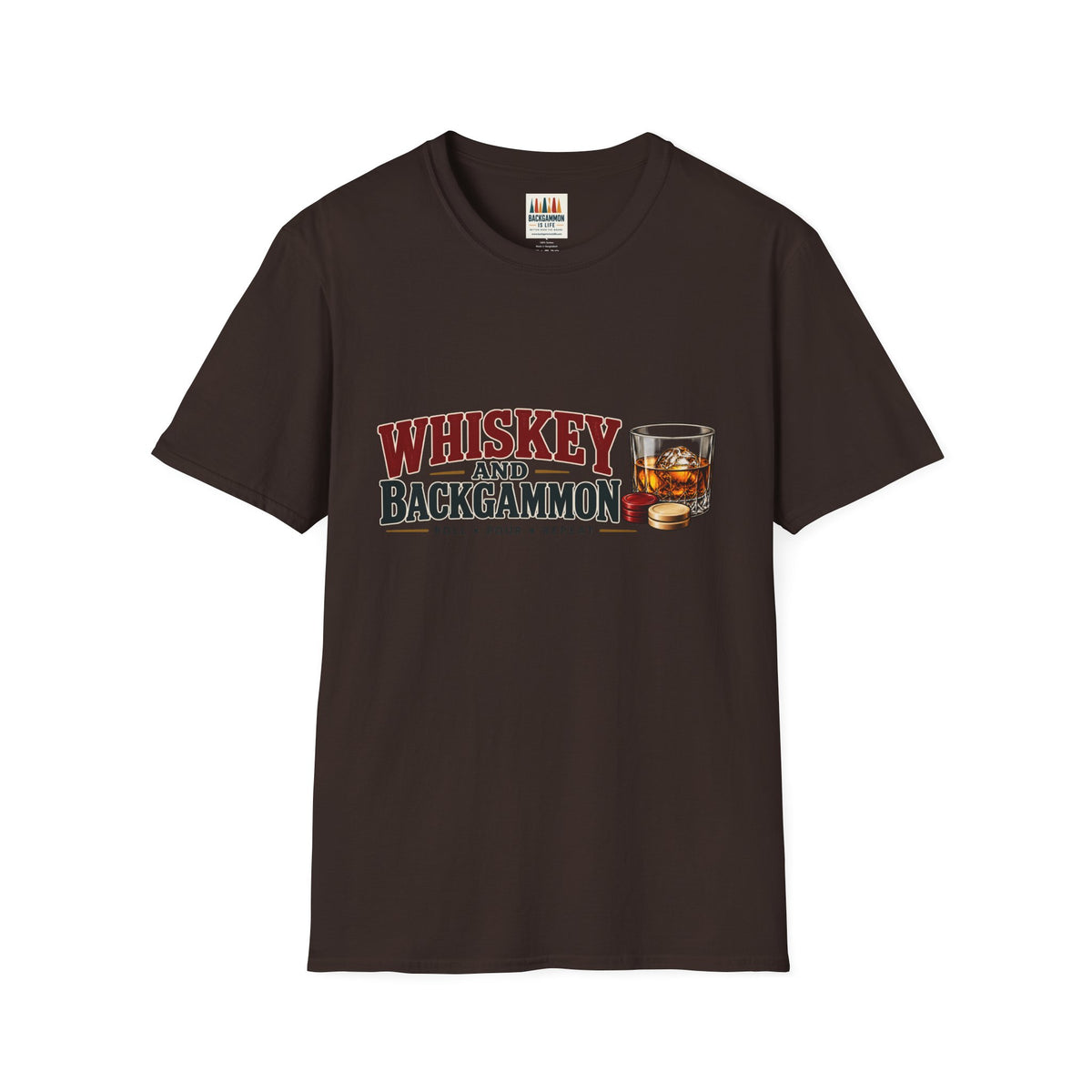 Whiskey and Backgammon T-Shirt — Vintage Bar Game Tee