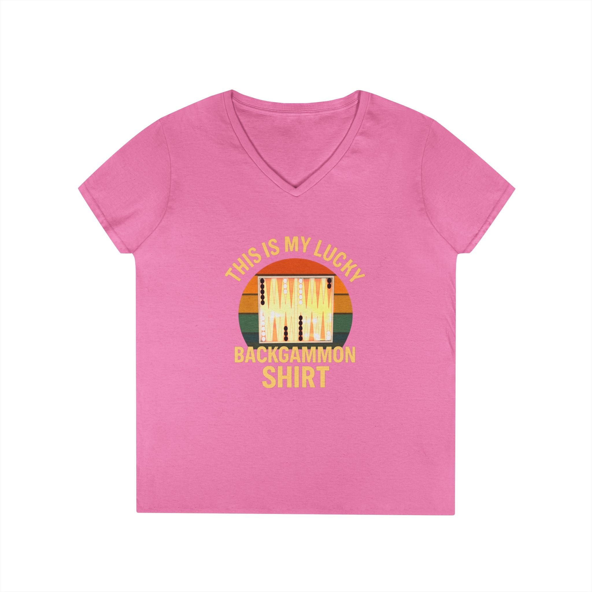 This Is My Lucky Backgammon Shirt 2 Ladies V-Neck T-shirt