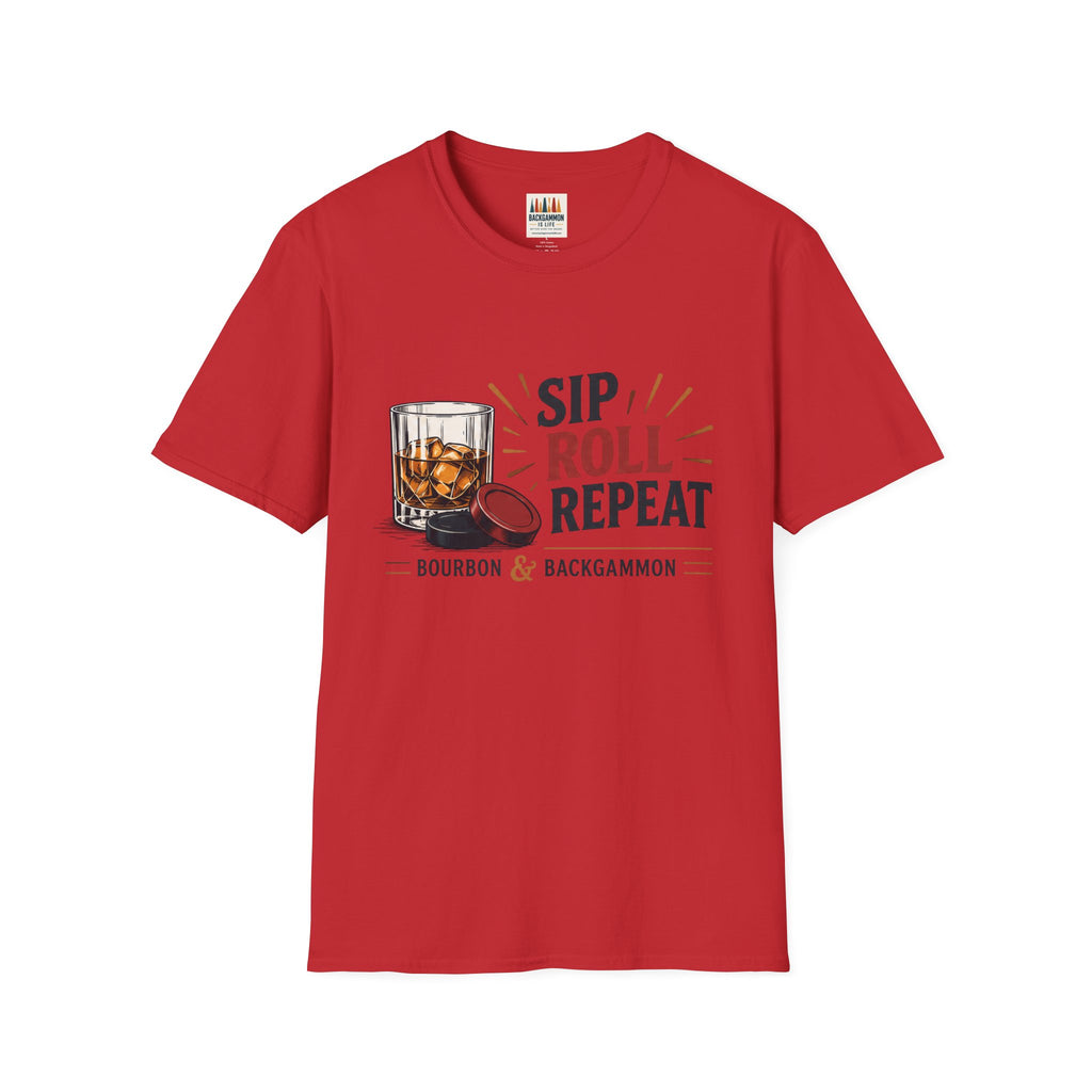 Sip Roll Repeat T-Shirt — Bourbon & Backgammon Tee