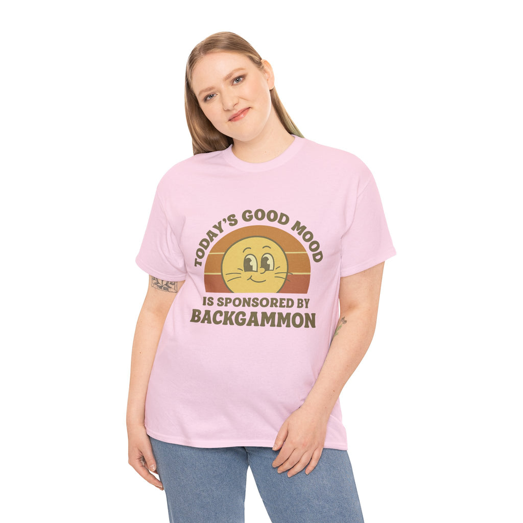 "Today’s Good Mood Is Sponsored by Backgammon" T-Shirt | Retro Smiley Tee