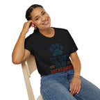 Backgammon T-Shirt — "Sit. Stay. Play Backgammon" Paw Print Tee