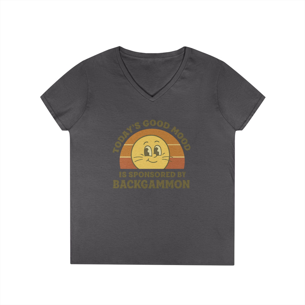 Today’s Good Mood Is Sponsored By Backgammon Ladies' V-Neck T-Shirt
