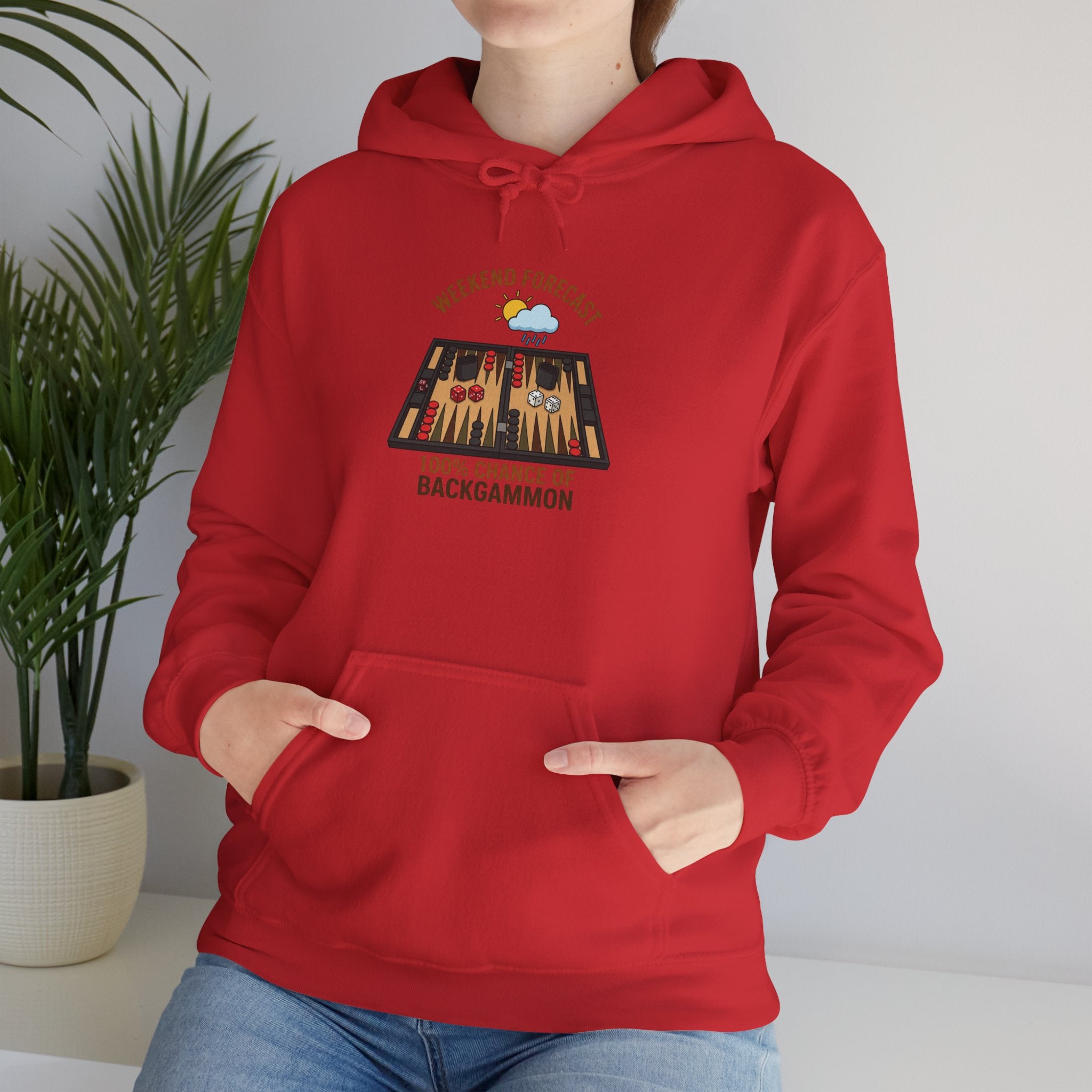 Weekend Forecast: 100% Chance of Backgammon Unisex Heavy Blend™ Hooded Sweatshirt