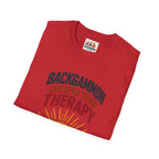 Backgammon Cheaper Than Therapy T-Shirt – Retro Sunset Board Game Tee