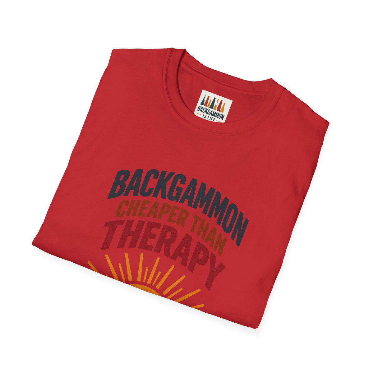Backgammon Cheaper Than Therapy T-Shirt – Retro Sunset Board Game Tee