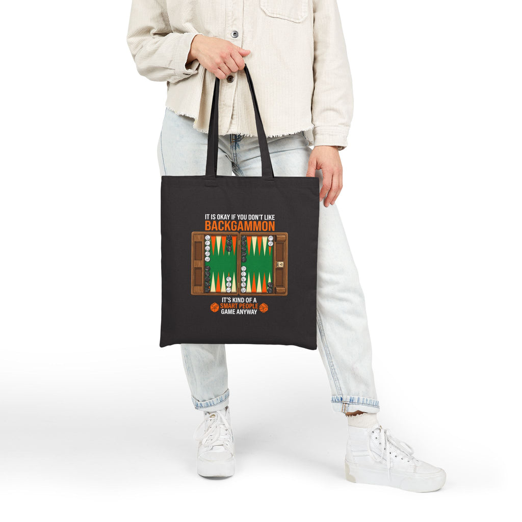 "It's Okay If You Don't Like Backgammon" Canvas Tote Bag — 'Backgammon' Game Board Design for Players & Gifts
