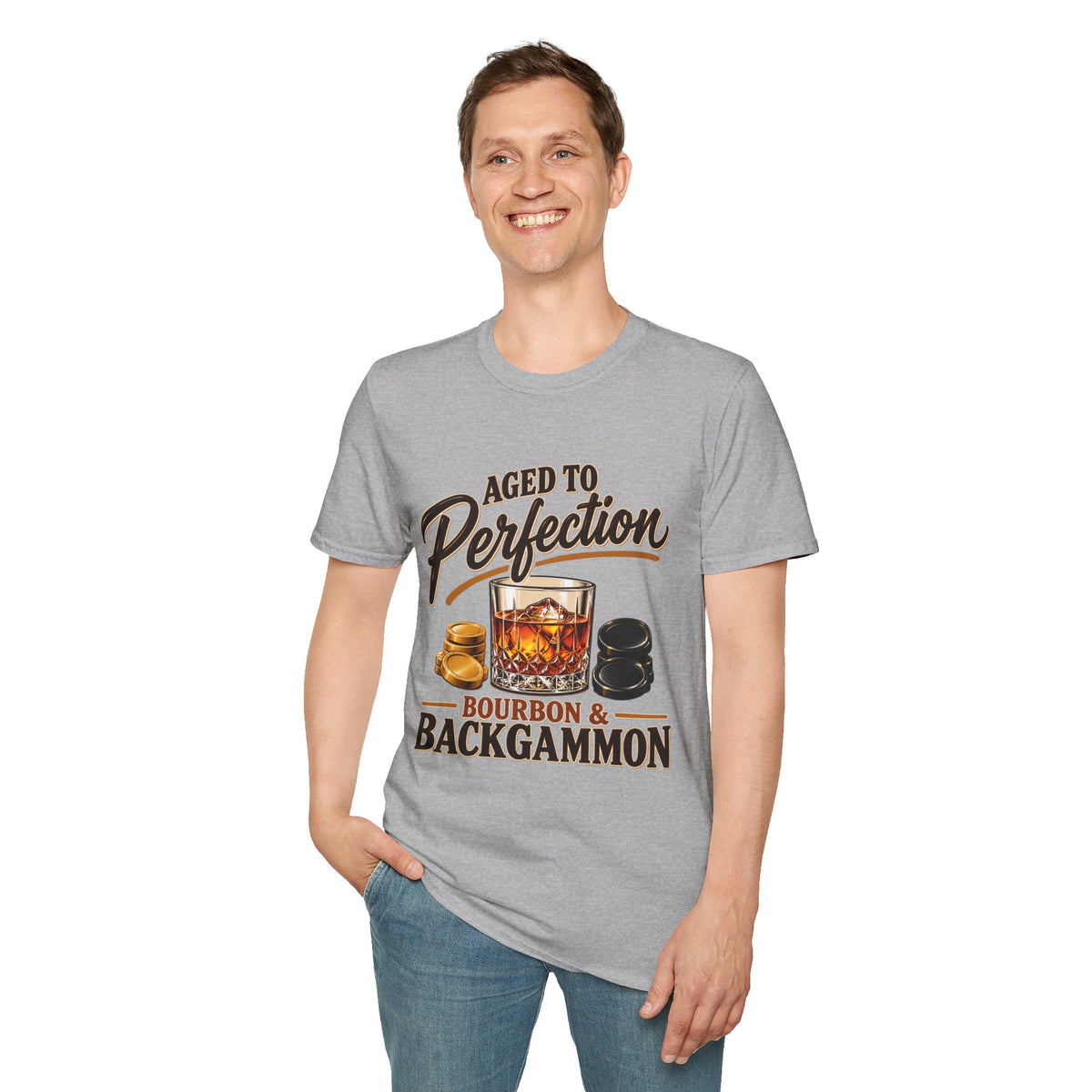 Aged to Perfection – Bourbon & Backgammon T-Shirt